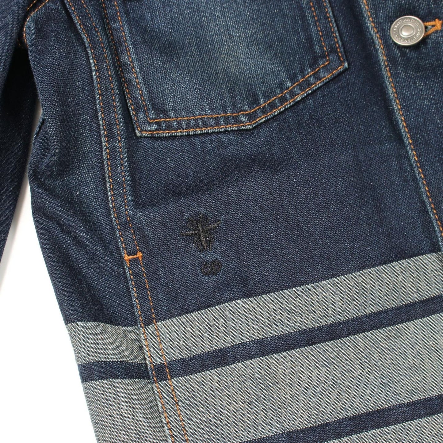 Dior Denim Jacket Bee Embroidery Blue — view 5