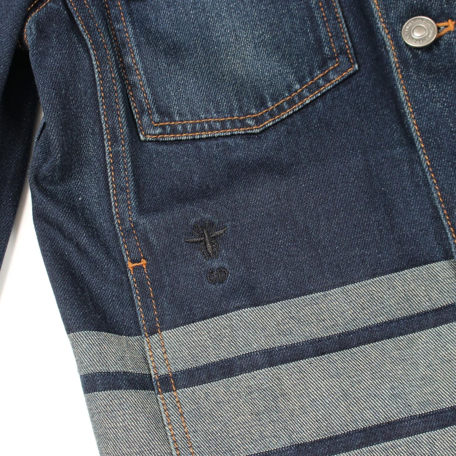 Dior Denim Jacket Bee Embroidery Blue — view 5