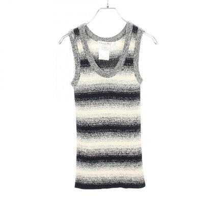 Dior Tank Top Border Knit Cotton Sweater