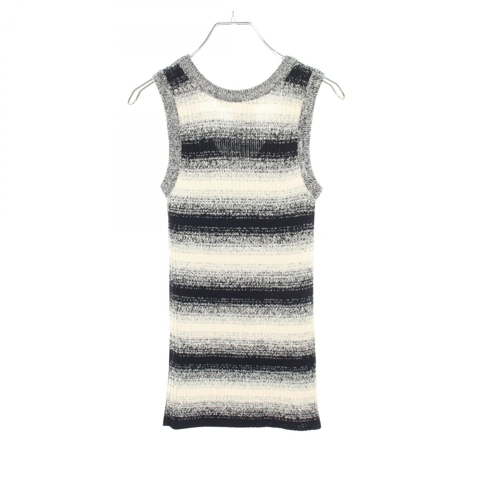 Dior Tank Top Border Knit Cotton Sweater — view 2