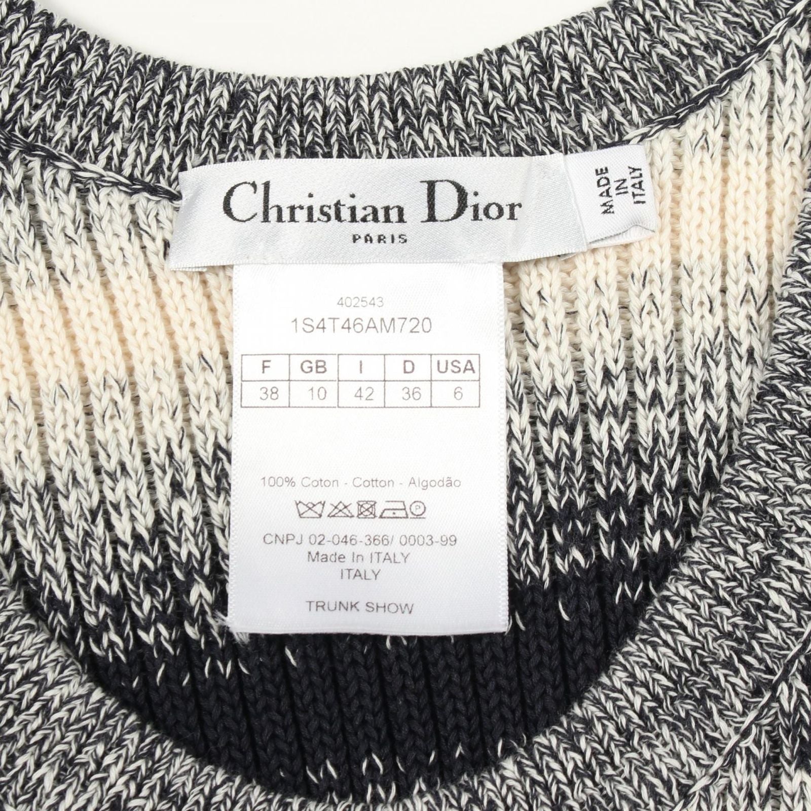 Dior Tank Top Border Knit Cotton Sweater — view 3