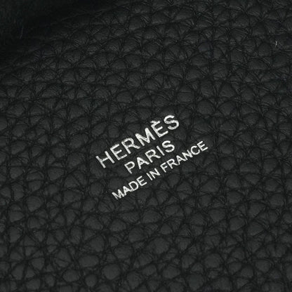 Hermes Picotin Lock MM 22 Tote Taurillon Clemence Noir Black Silver Handbag — view 7