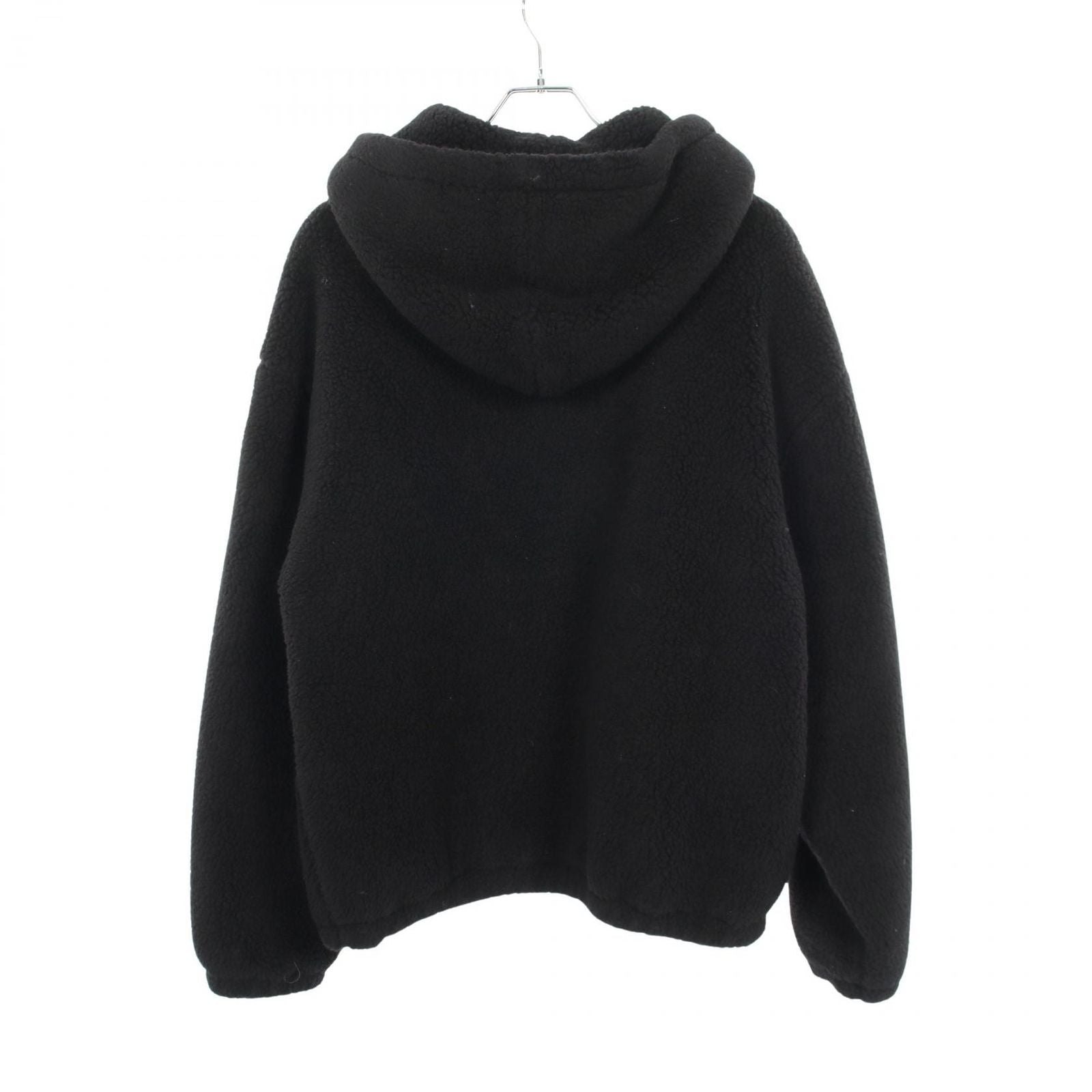 Celine Jacket Triomphe Hooded Fleece Black Wool Hood — view 2