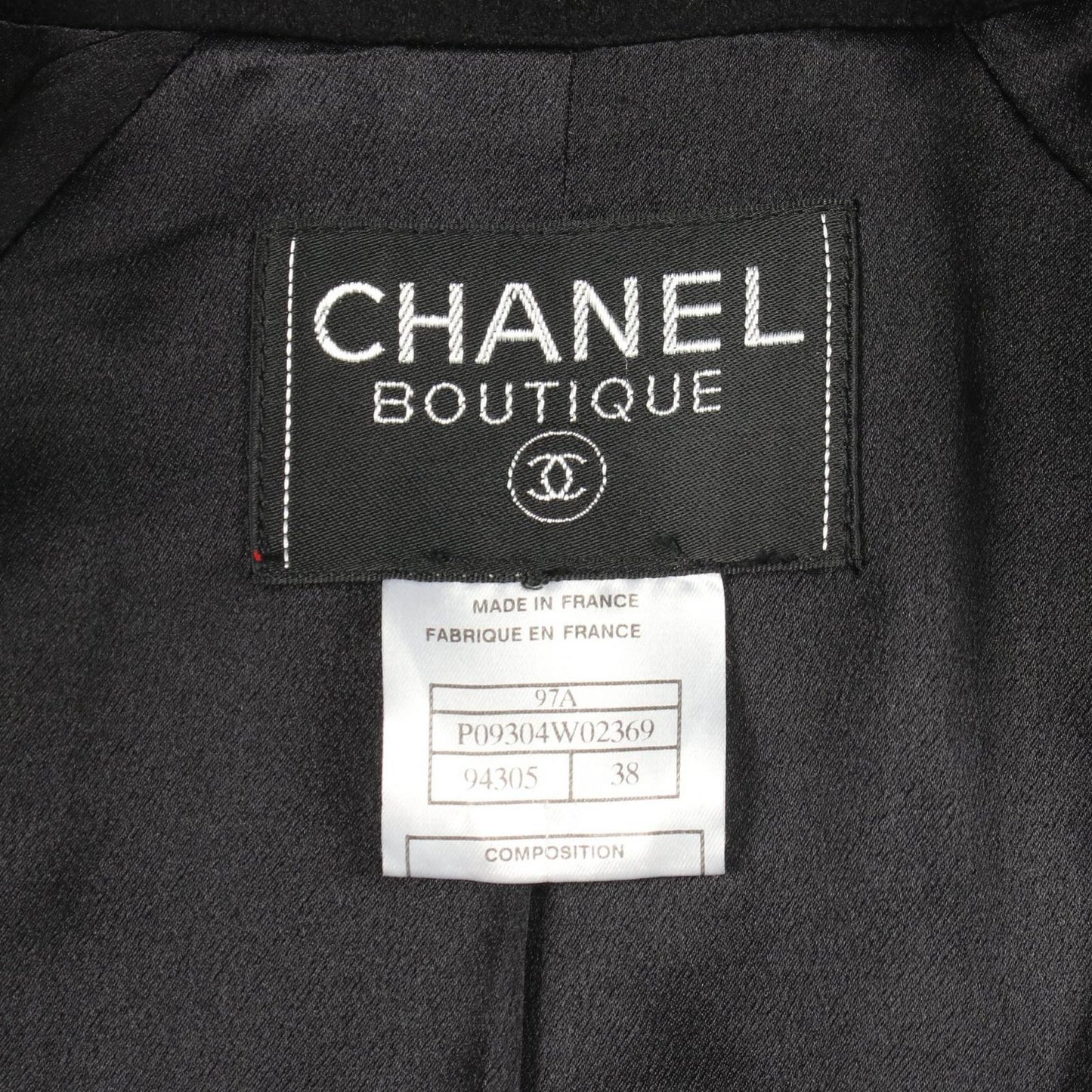 Chanel CC Logo Button Black Cashmere Coat — view 3