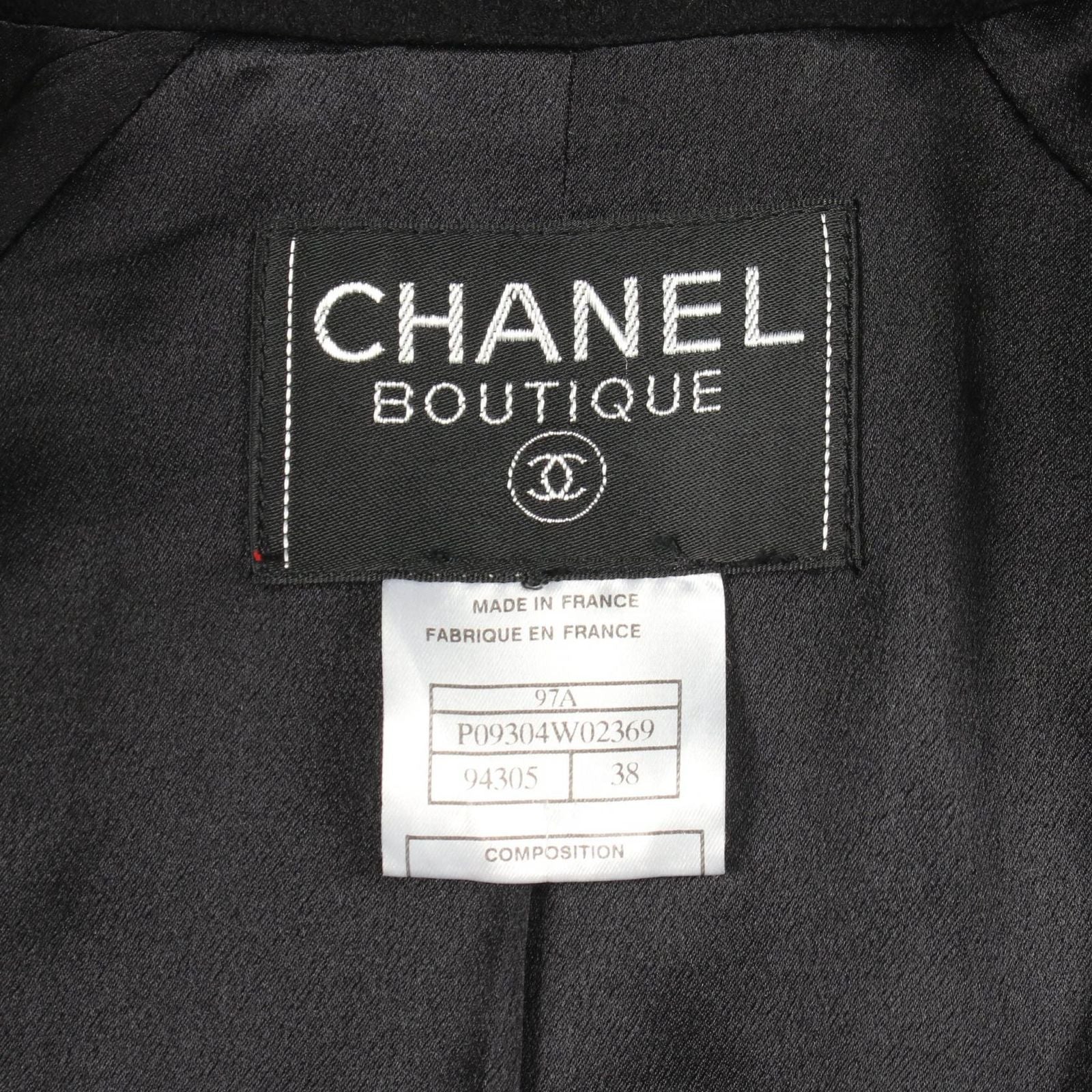 Chanel CC Logo Button Black Cashmere Coat — view 3