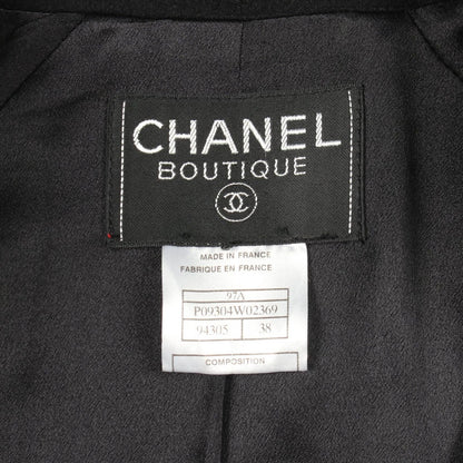 Chanel CC Logo Button Black Cashmere Coat — view 3