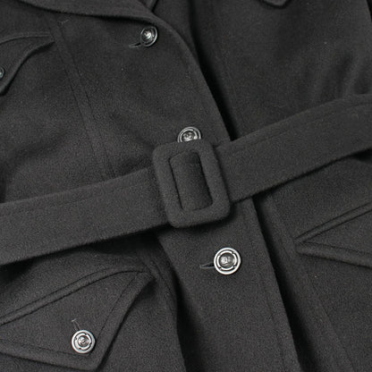 Chanel CC Logo Button Black Cashmere Coat — view 7