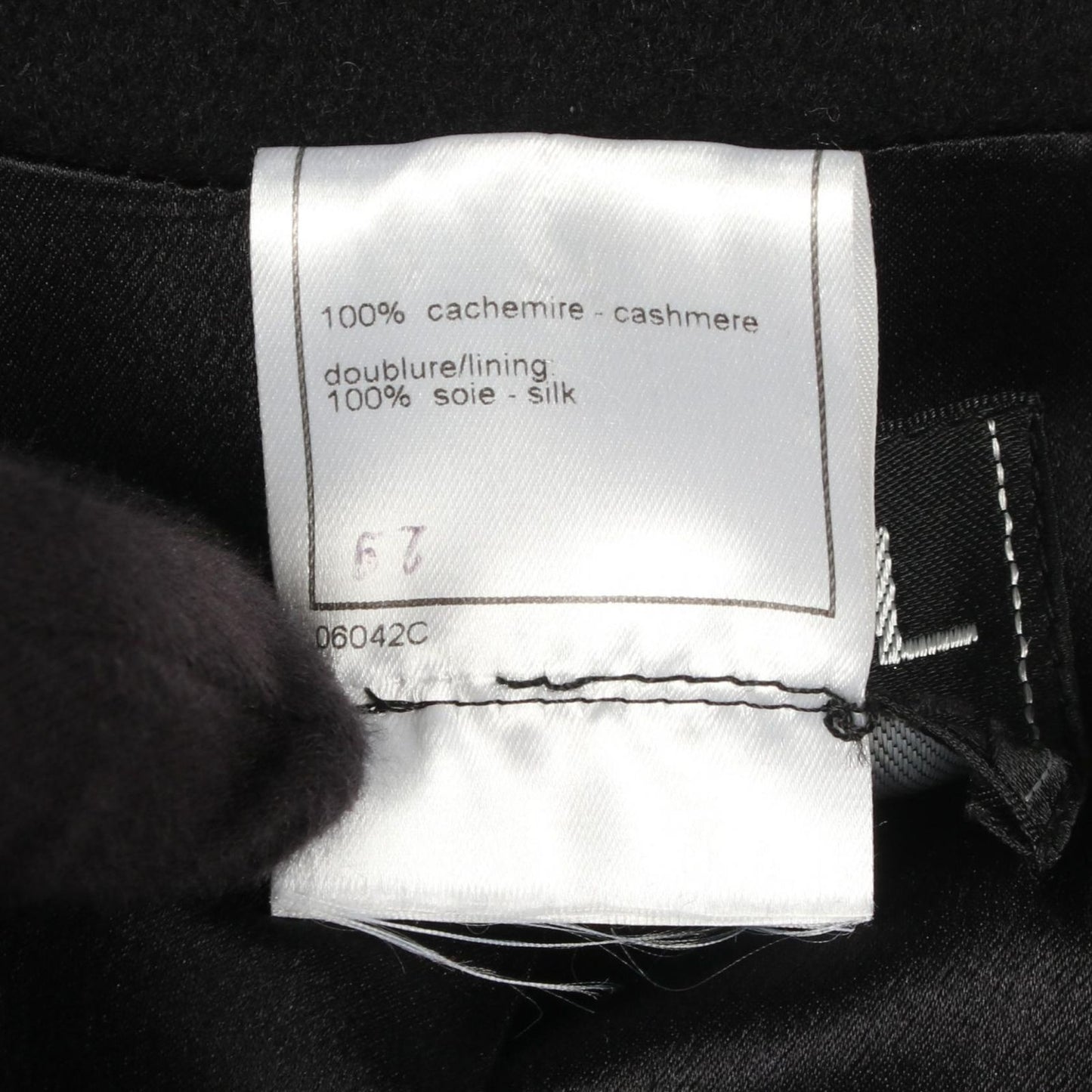 Chanel CC Logo Button Black Cashmere Coat — view 4