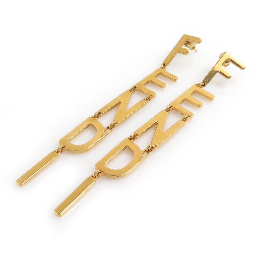 Fendi Earrings Drop Gold — view 2