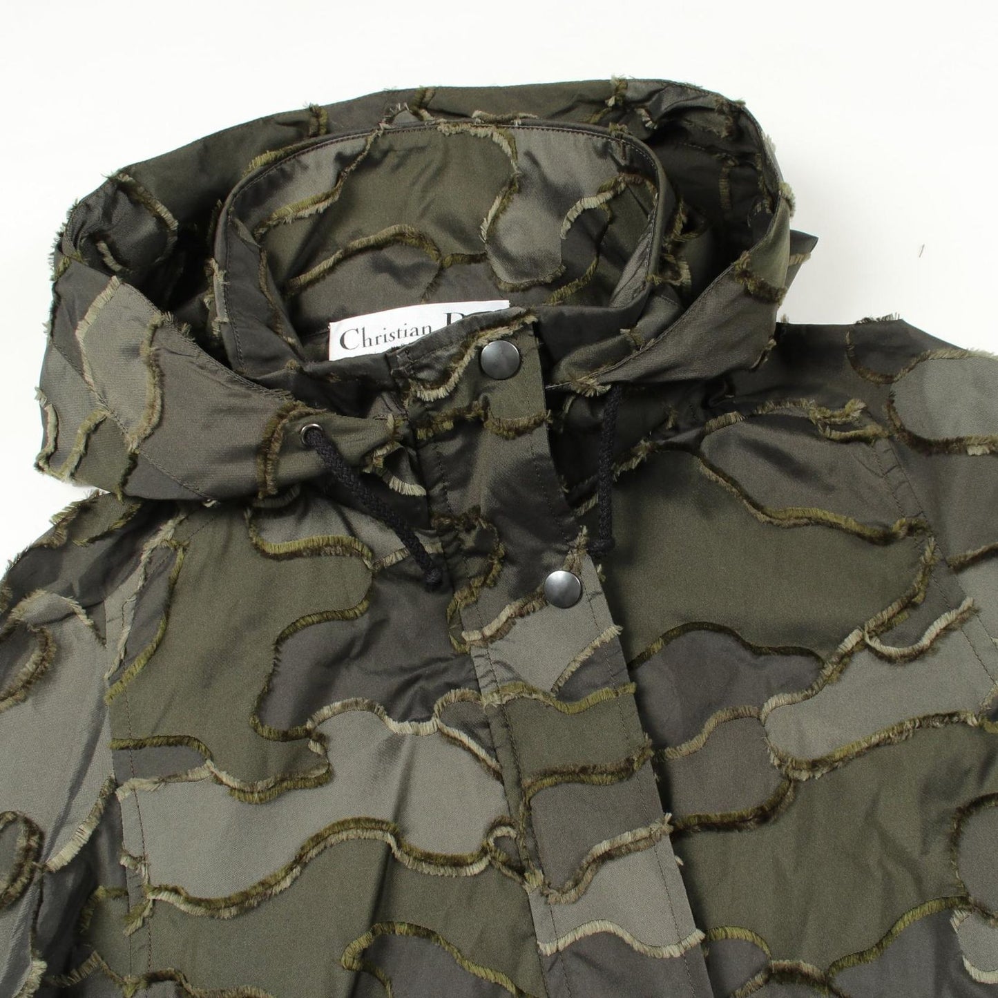 Dior Bee Embroidery Camouflage Hooded Coat — view 5