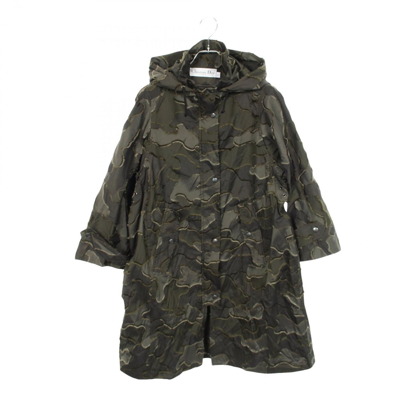 Dior Bee Embroidery Camouflage Hooded Coat