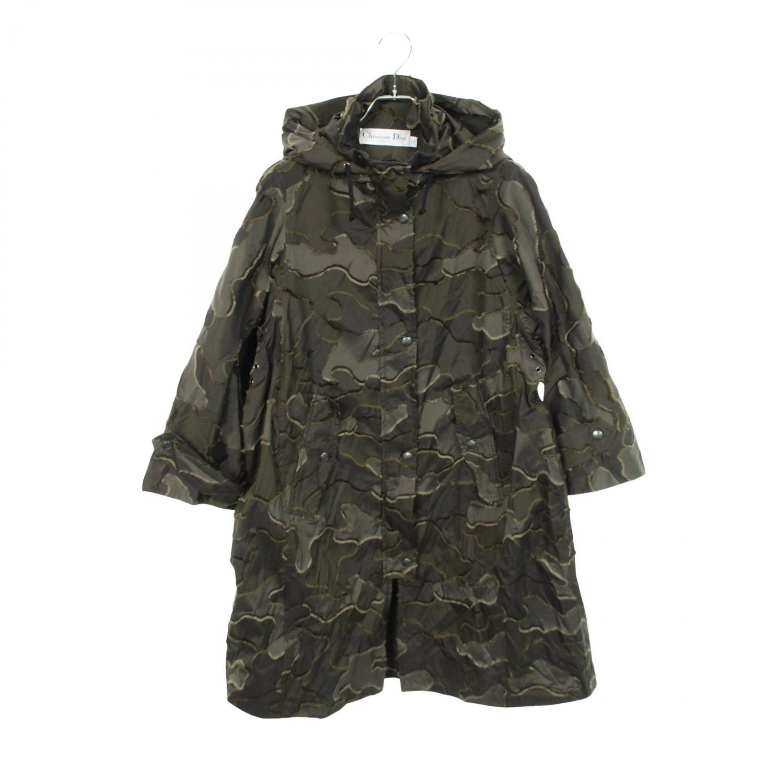 Dior Bee Embroidery Camouflage Hooded Coat