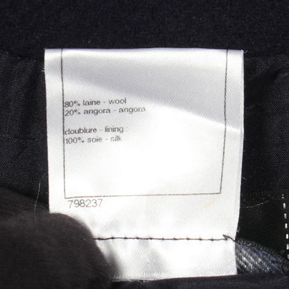 Chanel CC Logo Button Navy Wool Coat — view 4