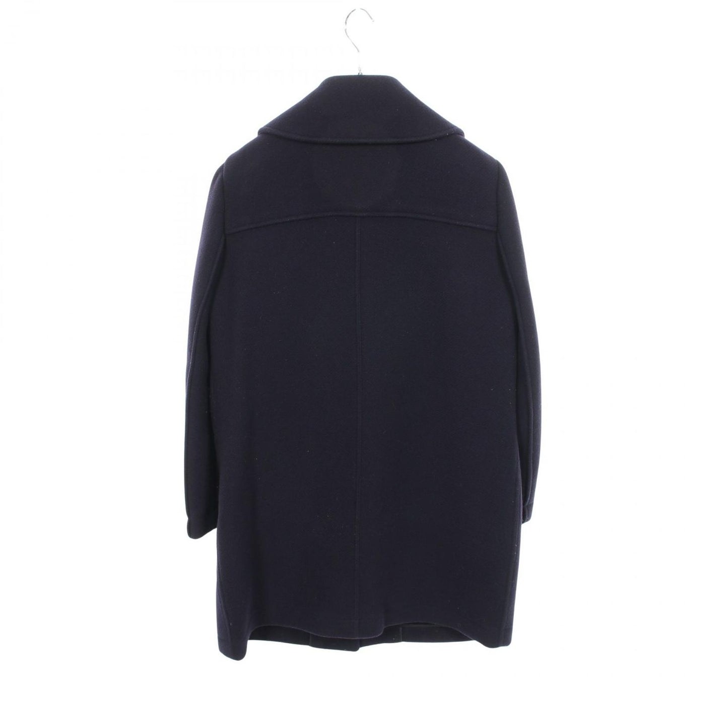Chanel CC Logo Button Navy Wool Coat — view 2