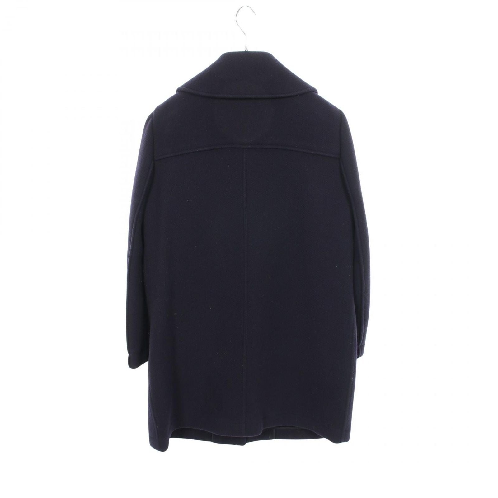 Chanel CC Logo Button Navy Wool Coat — view 2