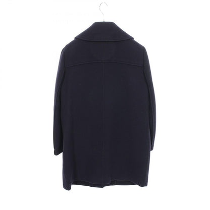 Chanel CC Logo Button Navy Wool Coat — view 2