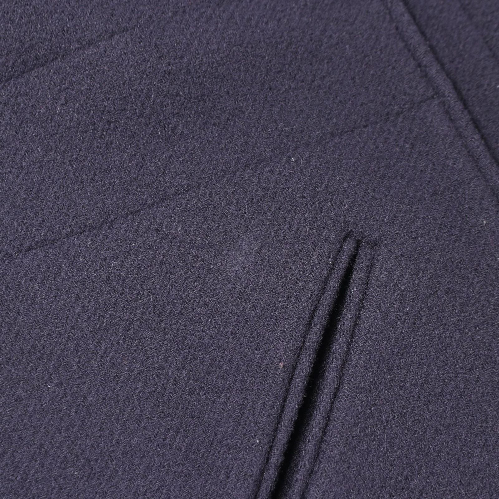 Chanel CC Logo Button Navy Wool Coat — view 8