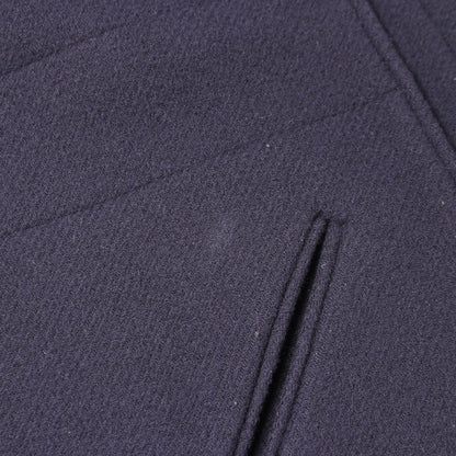 Chanel CC Logo Button Navy Wool Coat — view 8