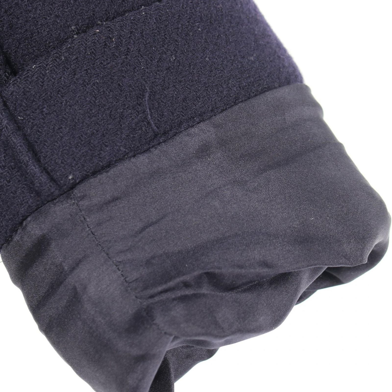 Chanel CC Logo Button Navy Wool Coat — view 9