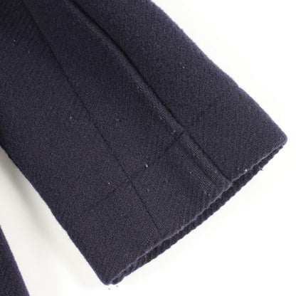 Chanel CC Logo Button Navy Wool Coat — view 6