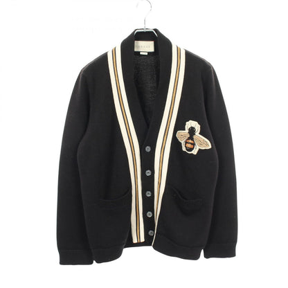 Gucci Cardigan Bee Patch Black Wool