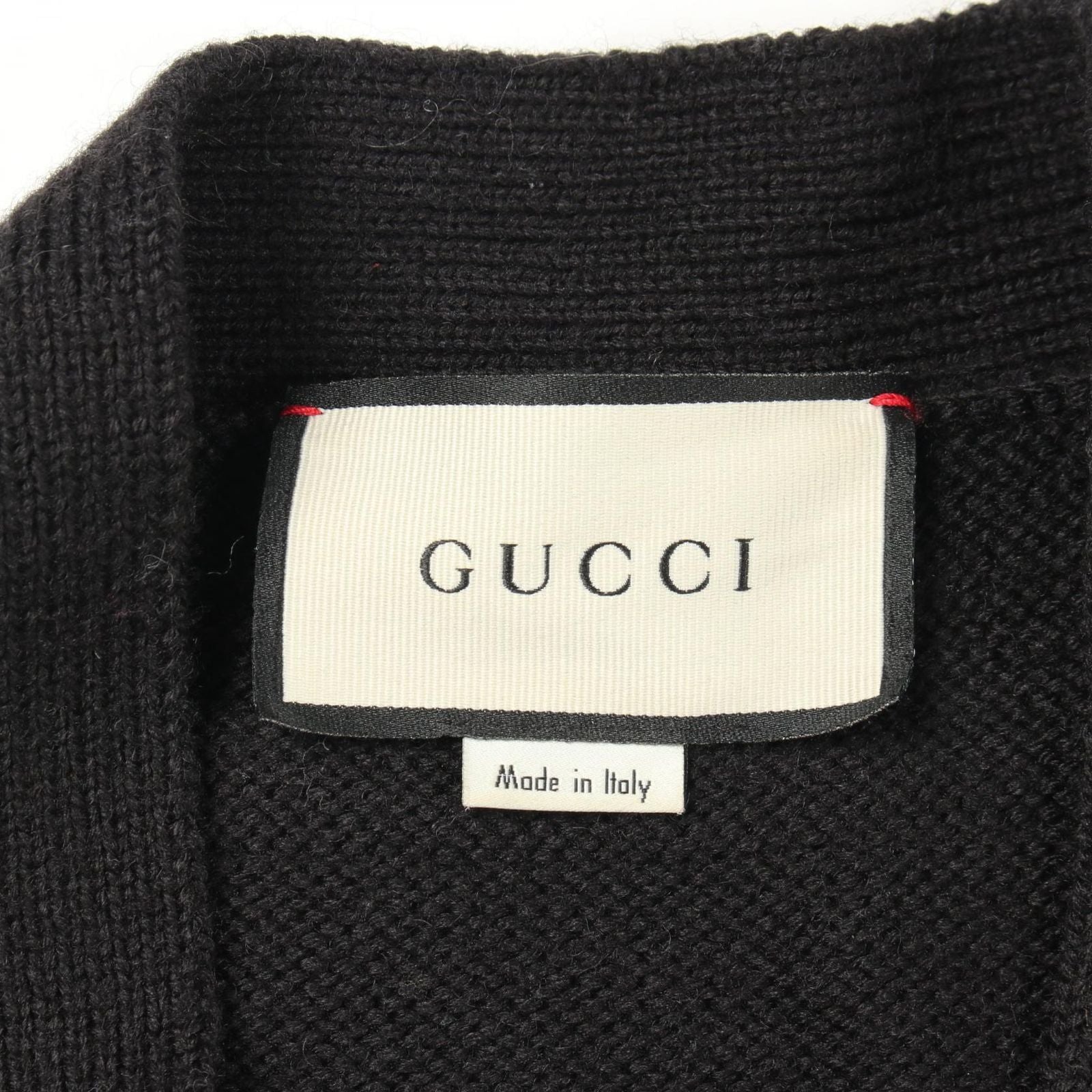 Gucci Cardigan Bee Patch Black Wool — view 3