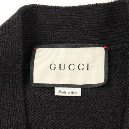 Gucci Cardigan Bee Patch Black Wool — view 3