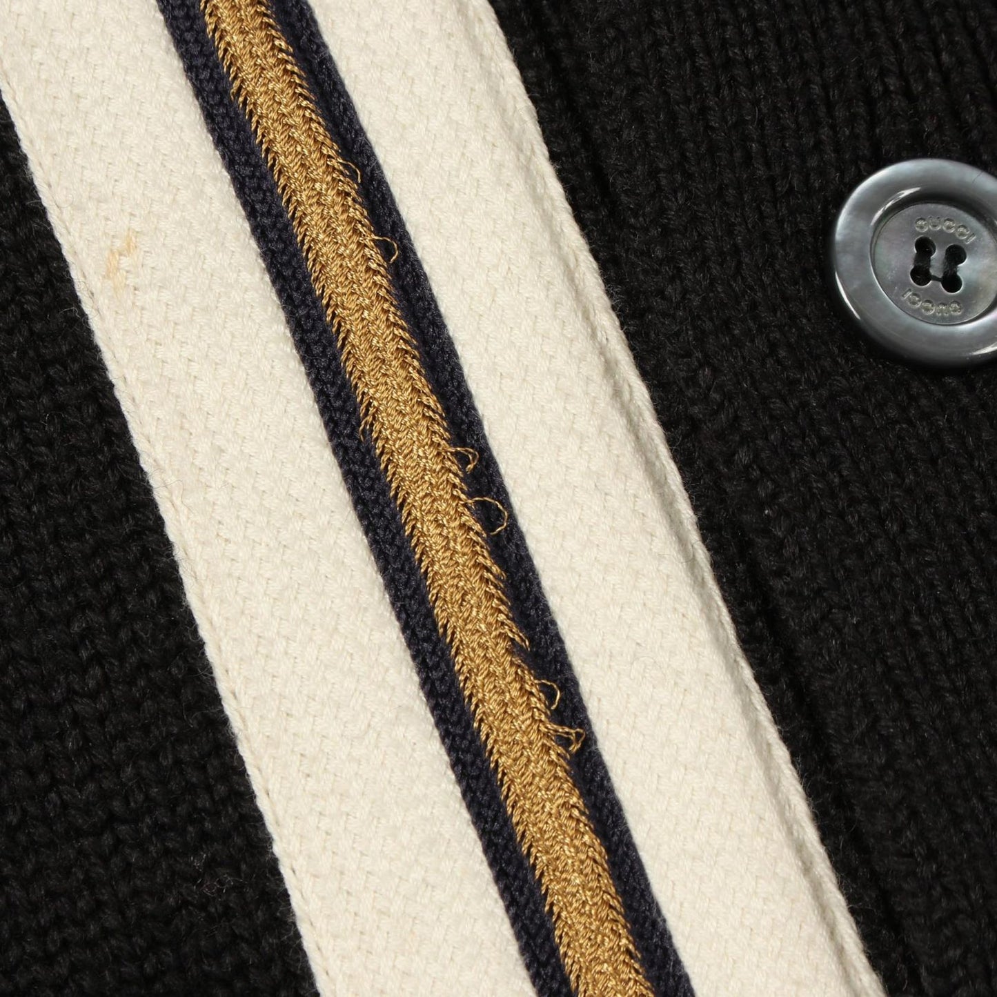 Gucci Cardigan Bee Patch Black Wool — view 8