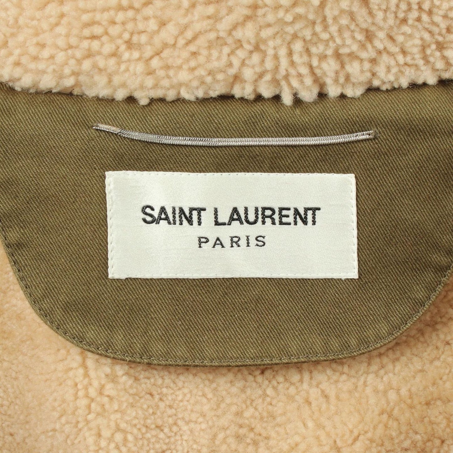 Saint Laurent Paris Mod Coat with Hood Khaki Green — view 3