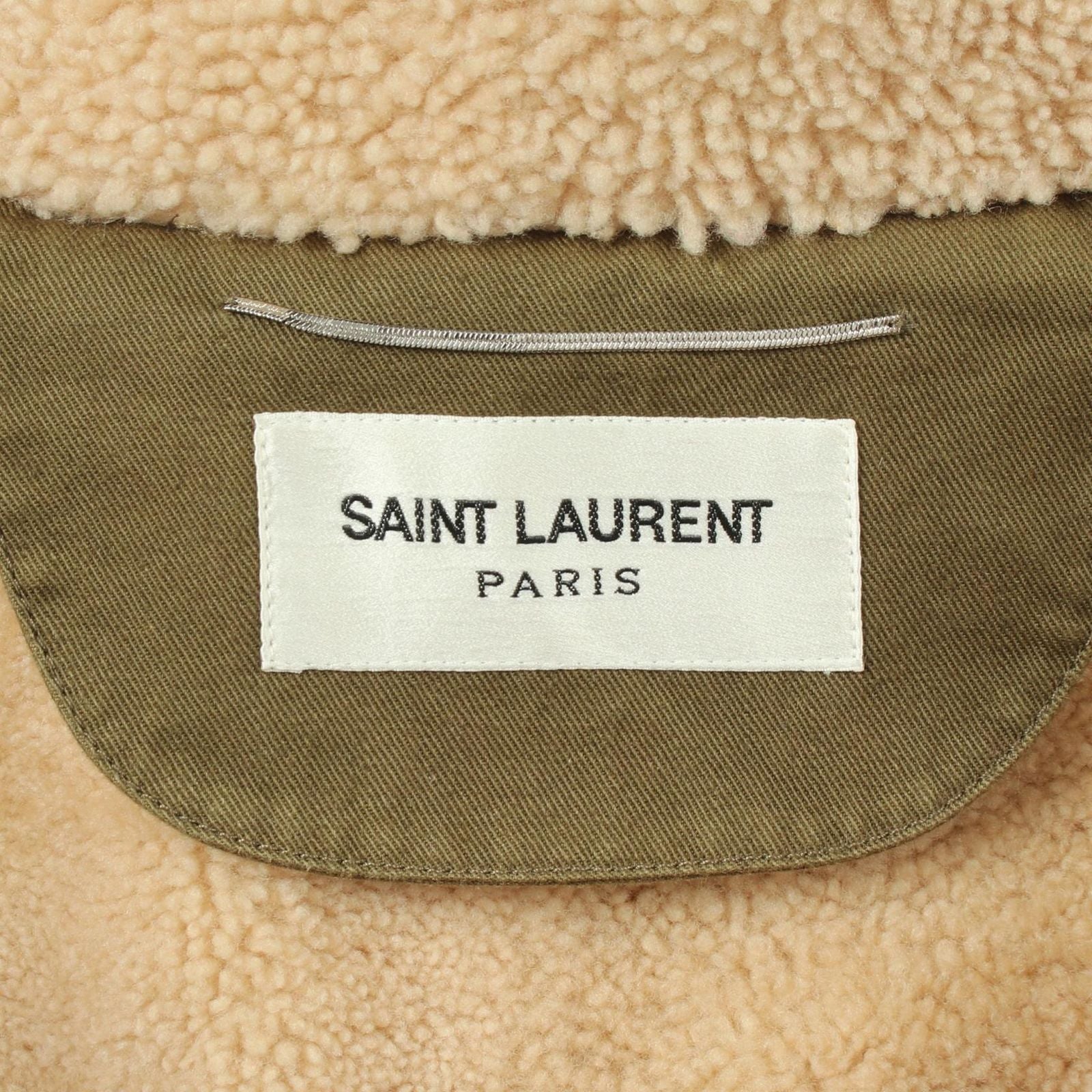 Saint Laurent Paris Mod Coat with Hood Khaki Green — view 3