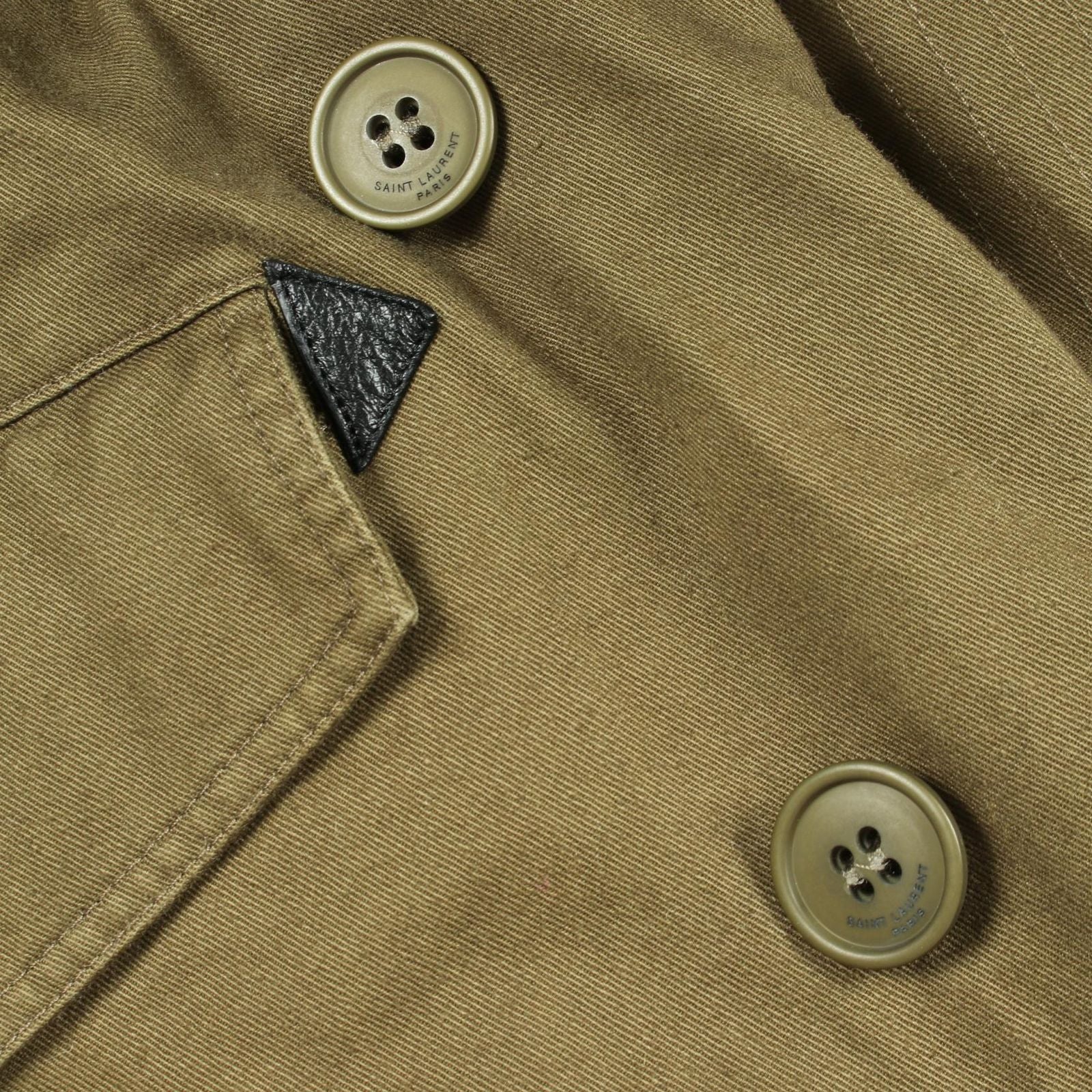 Saint Laurent Paris Mod Coat with Hood Khaki Green — view 9