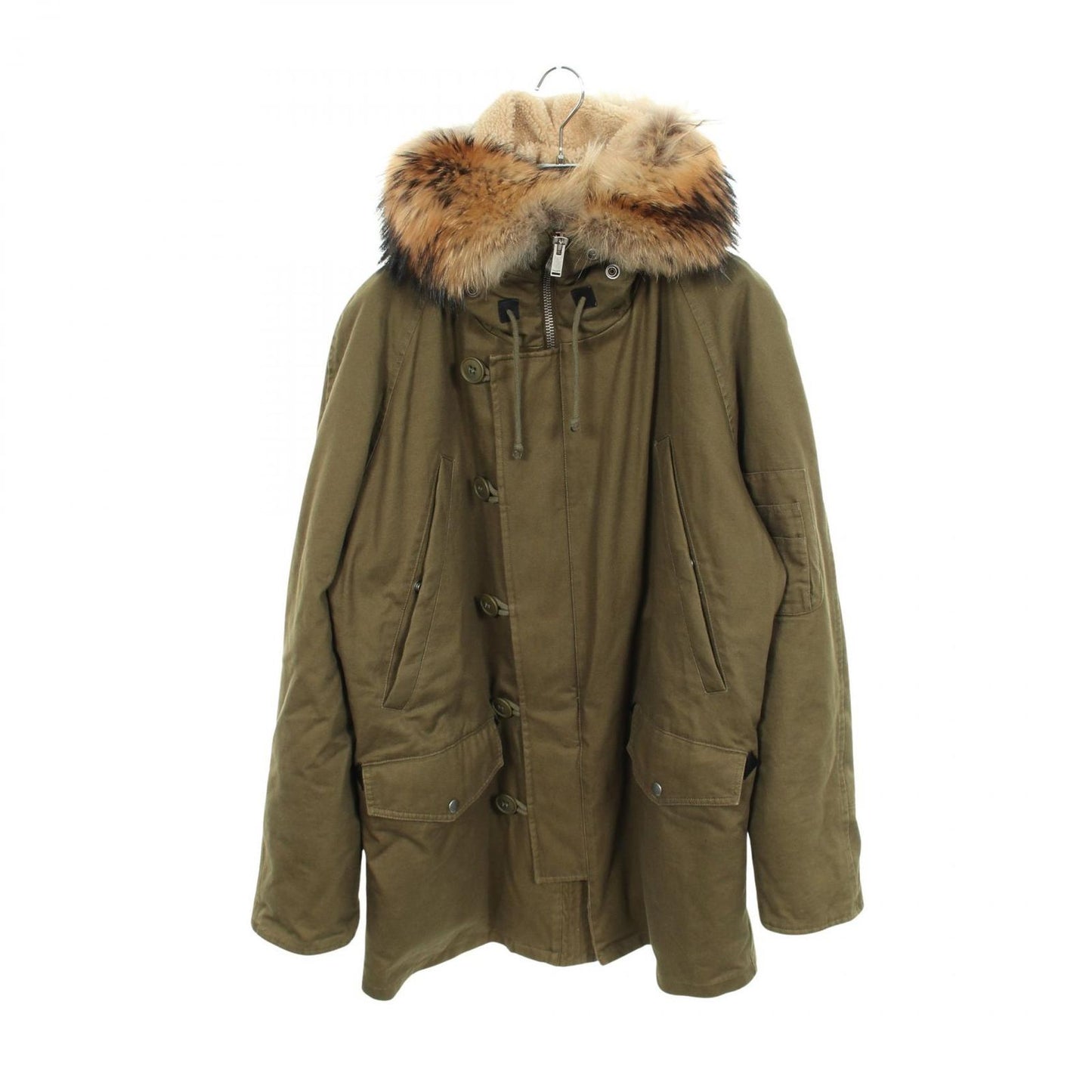 Saint Laurent Paris Mod Coat with Hood Khaki Green