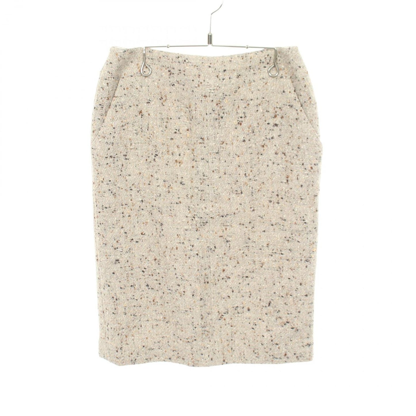 Chanel Skirt Tweed Ivory Wool