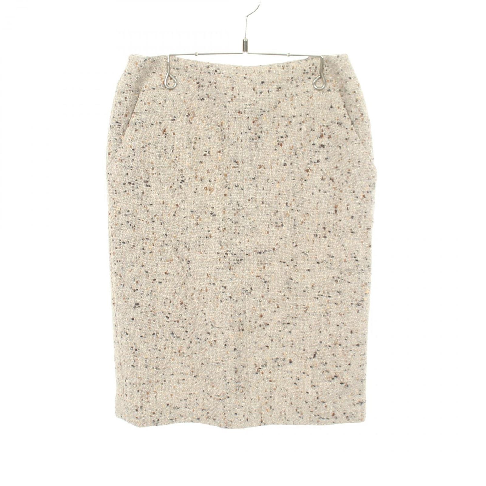Chanel Skirt Tweed Ivory Wool