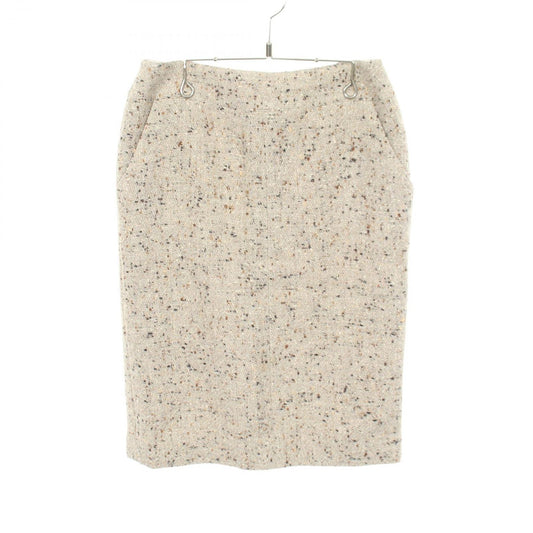 Chanel Skirt Tweed Ivory Wool