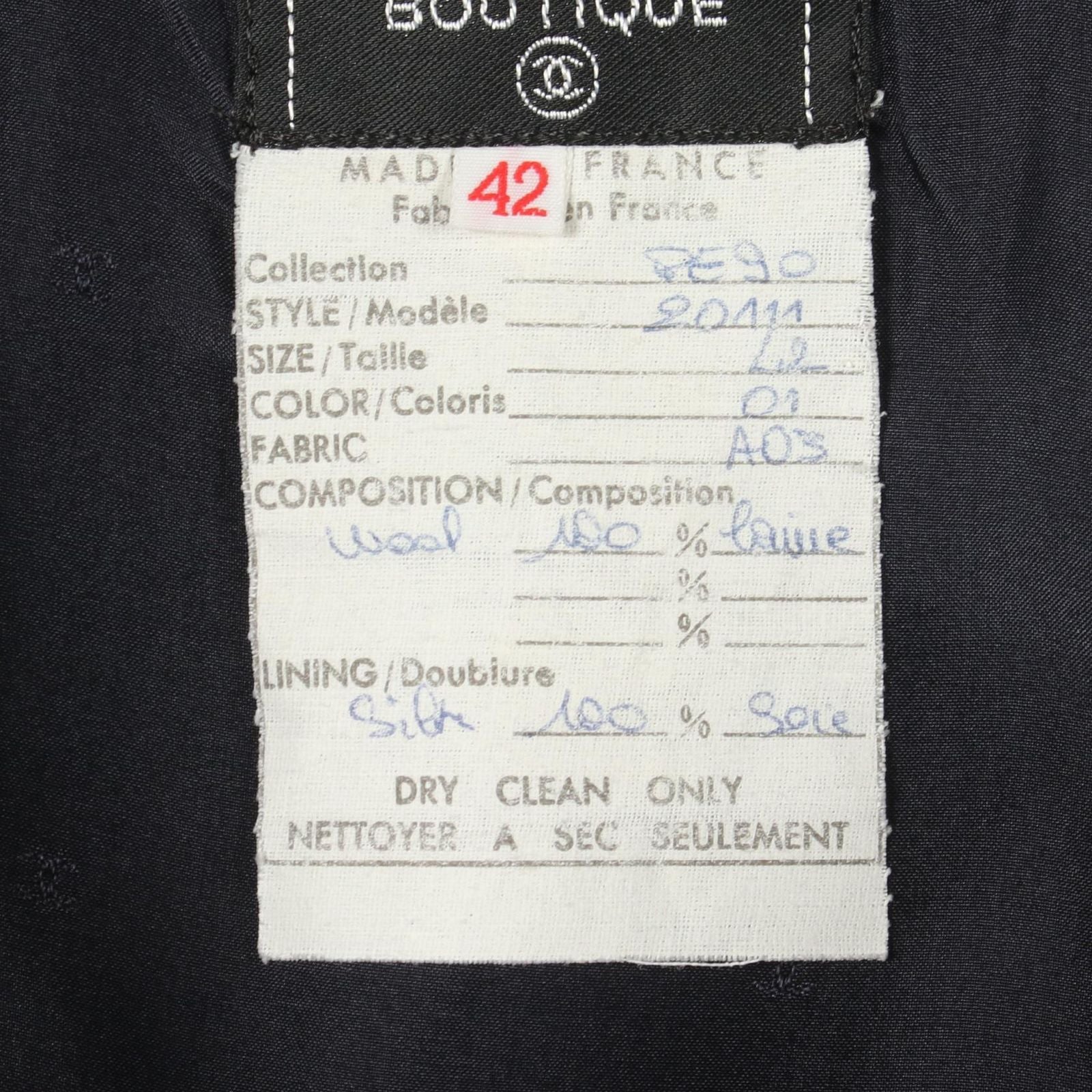 Chanel Skirt Navy Wool — view 4