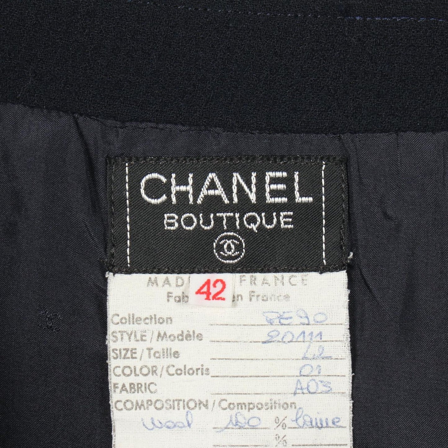 Chanel Skirt Navy Wool — view 3