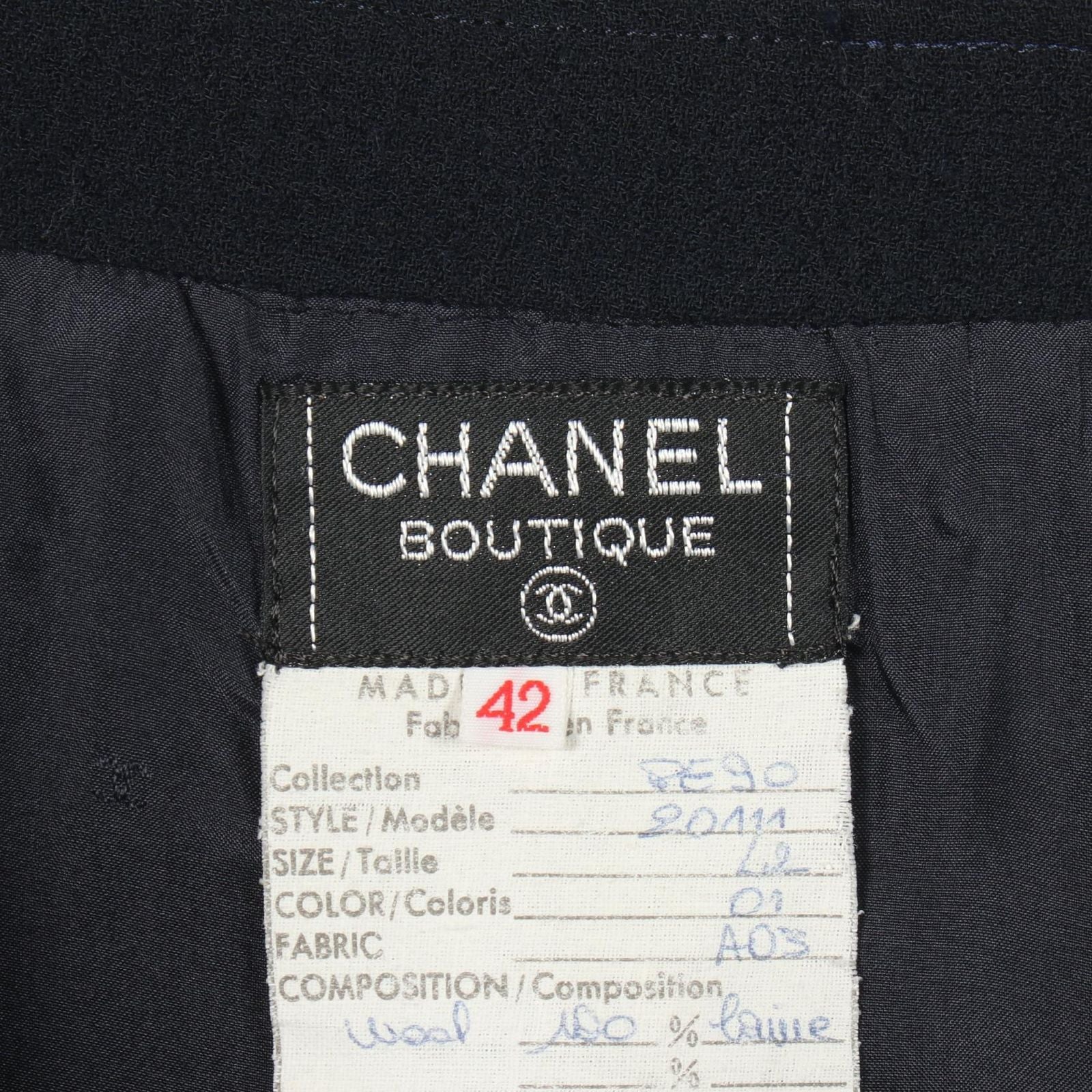 Chanel Skirt Navy Wool — view 3