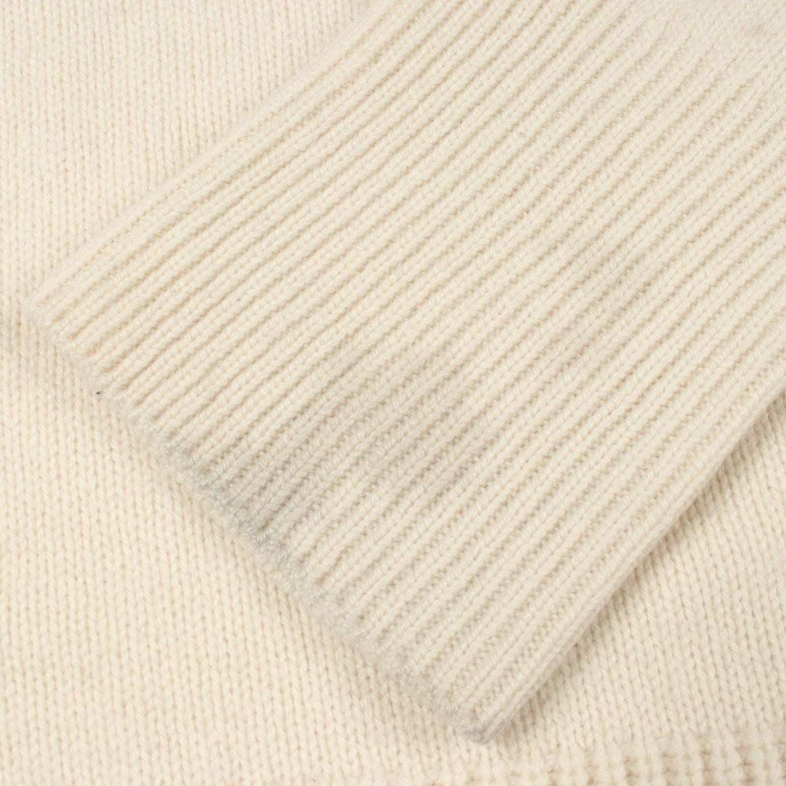 Moncler Knit Turtleneck Logo Ivory Wool Sweater — view 7