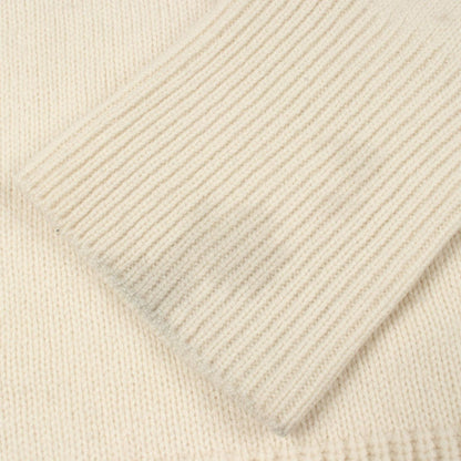 Moncler Knit Turtleneck Logo Ivory Wool Sweater — view 7
