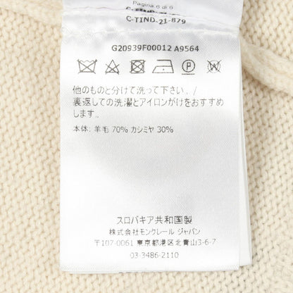 Moncler Knit Turtleneck Logo Ivory Wool Sweater — view 4