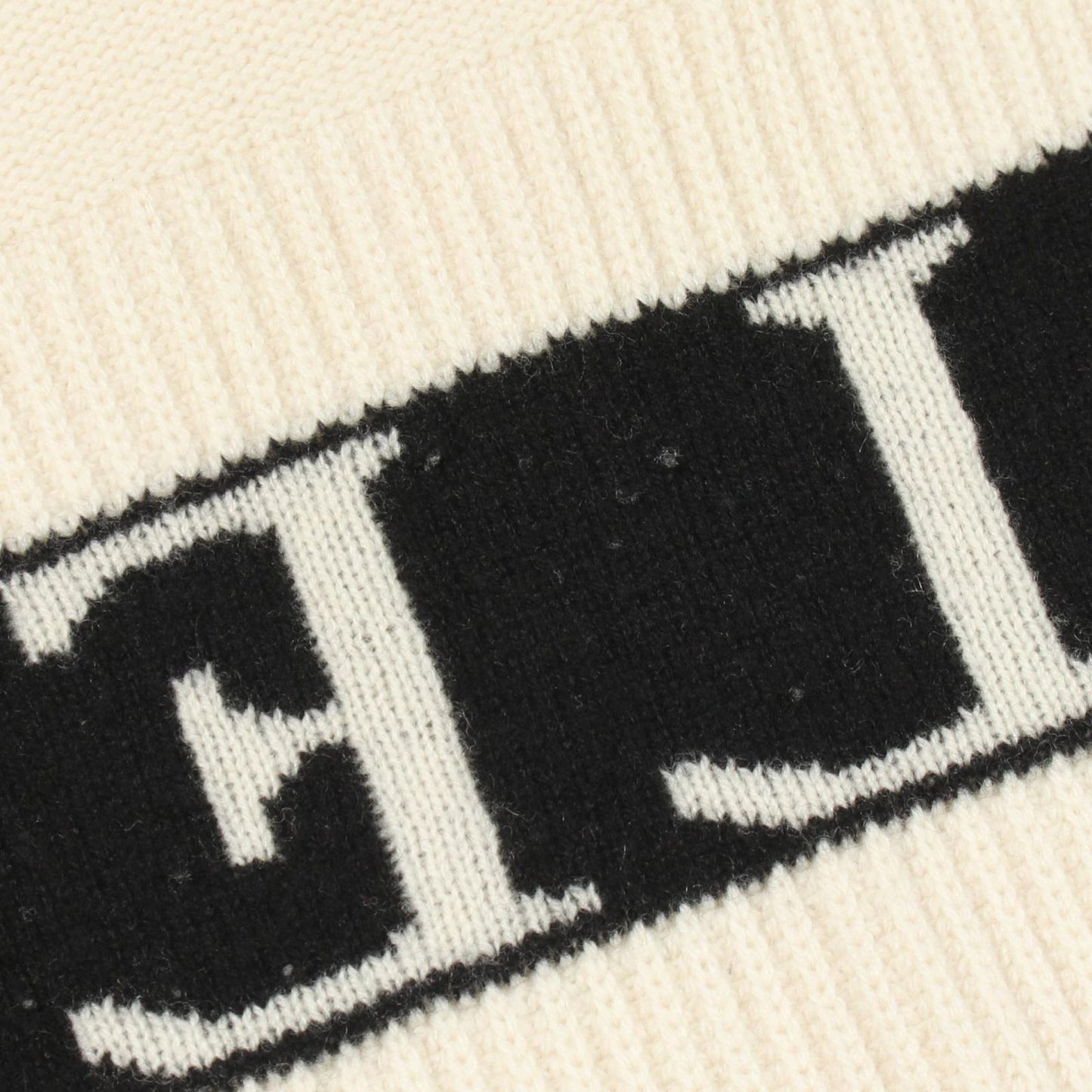 Moncler Knit Turtleneck Logo Ivory Wool Sweater — view 9