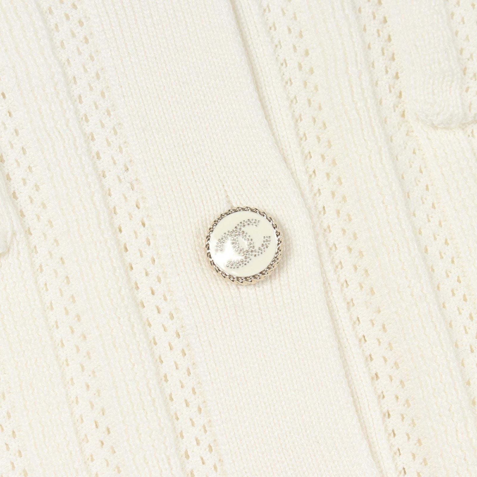 Chanel Cardigan CC Logo Button Cotton — view 7