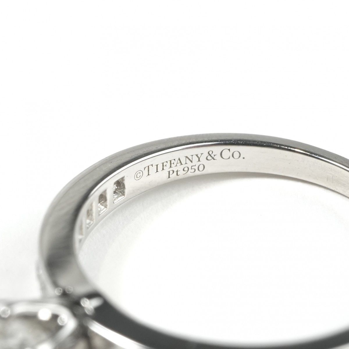 Tiffany & Co Engagement Ring Channel Set Diamond Band Platinum Half Eternity — view 3