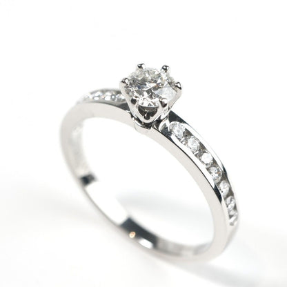 Tiffany & Co Engagement Ring Channel Set Diamond Band Platinum Half Eternity — view 2