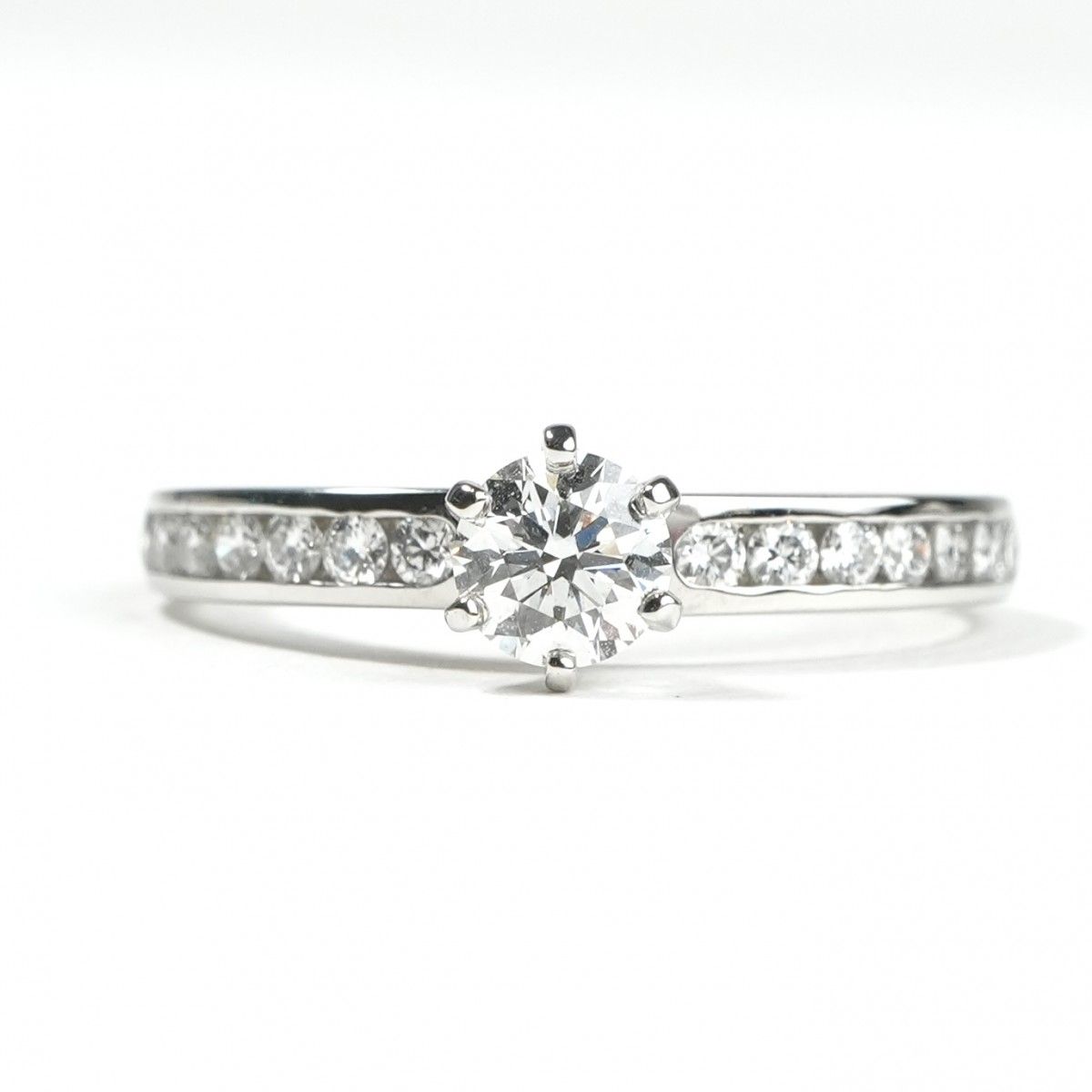 Tiffany & Co Engagement Ring Channel Set Diamond Band Platinum Half Eternity