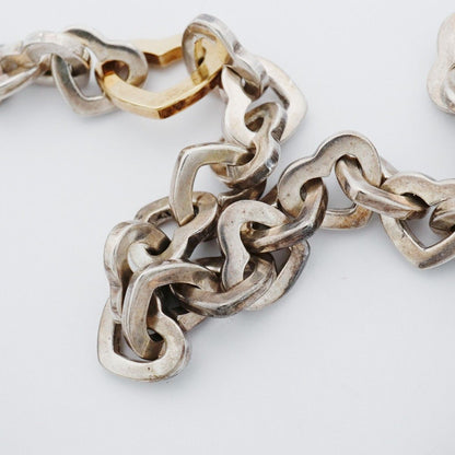 Tiffany & Co Necklace Heart Link 18k Yellow Gold 925 Sterling Silver — view 8