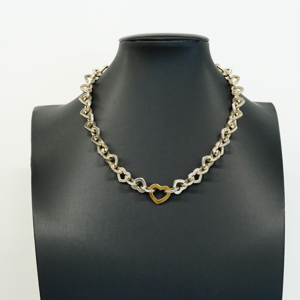 Tiffany & Co Necklace Heart Link 18k Yellow Gold 925 Sterling Silver — view 7