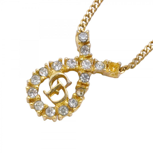 Dior Necklace CD Logo Gold Plated Rhinestone