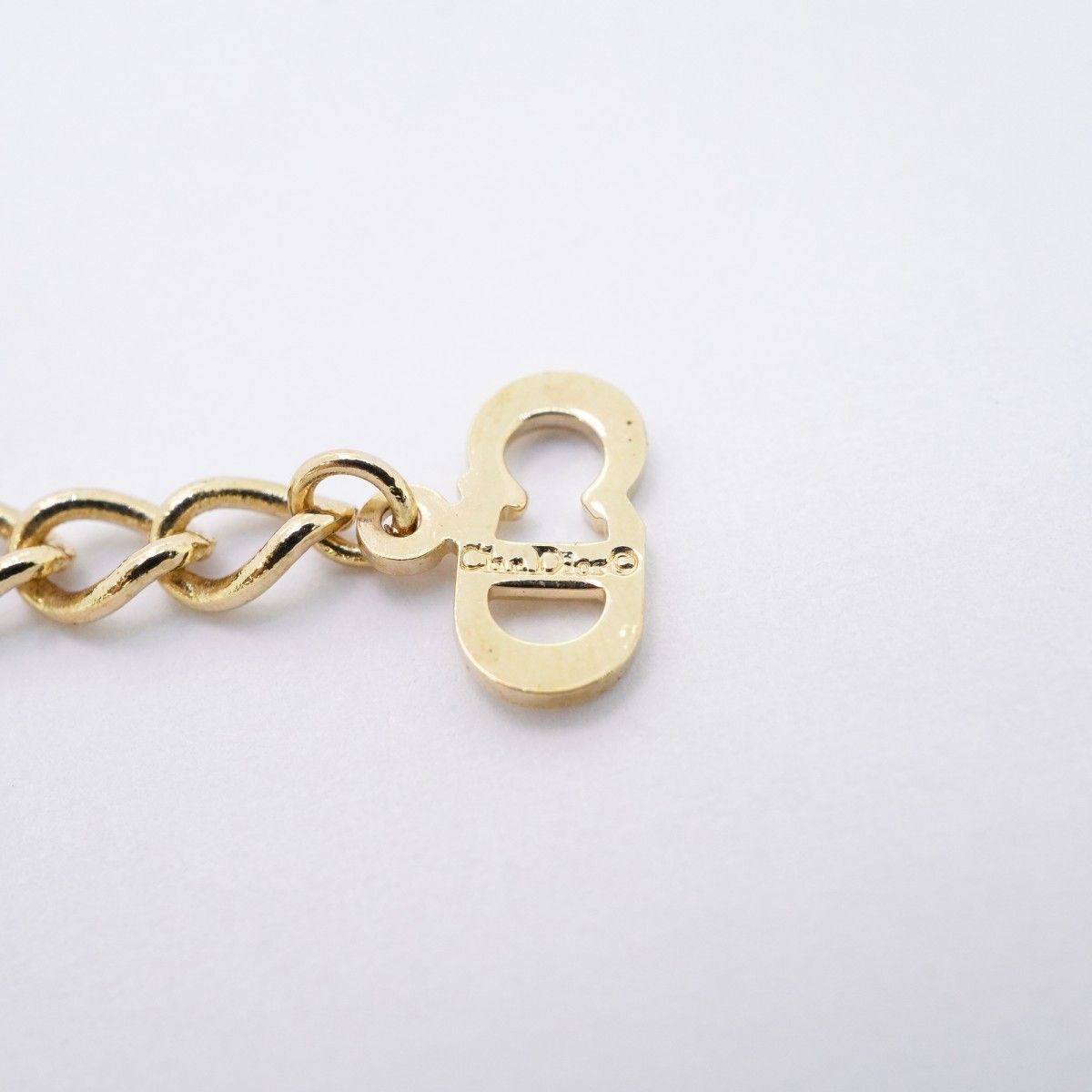 Dior Necklace CD Logo Gold Plated Rhinestone — view 5